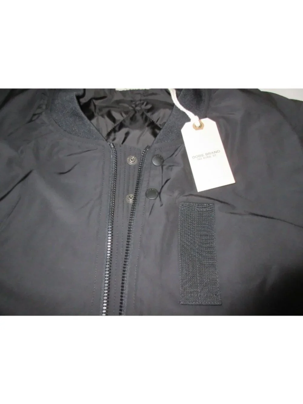 OOBE Brand Men's Full Zipper Modern Vintage Black Flight Jacket Size Medium NWT